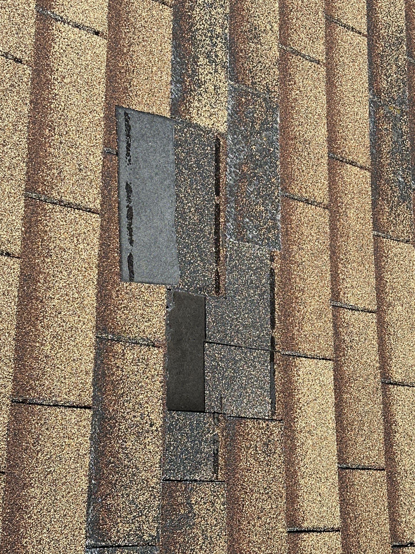Insurance claim roof project photo