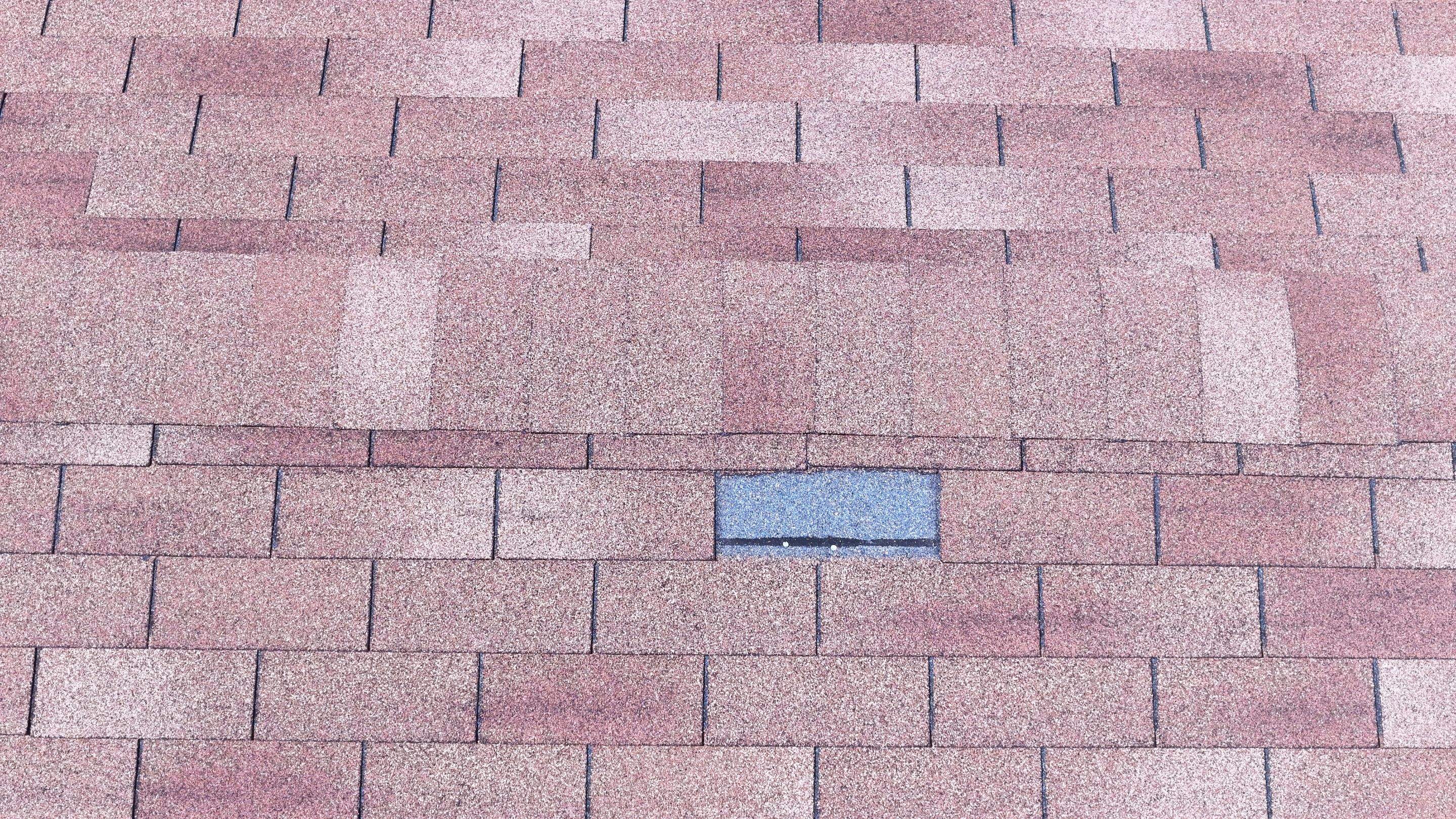 Insurance claim roof project photo